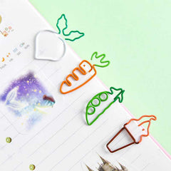 4pcs Double Carrot Paper Clip Colorful Fruit Mini Clip