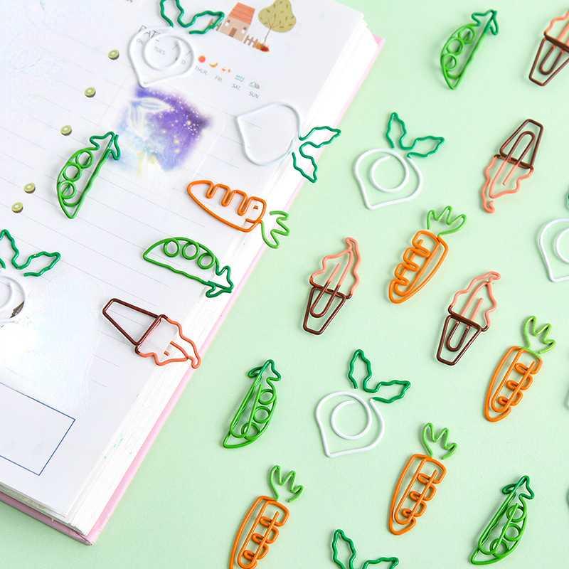4pcs Double Carrot Paper Clip Colorful Fruit Mini Clip