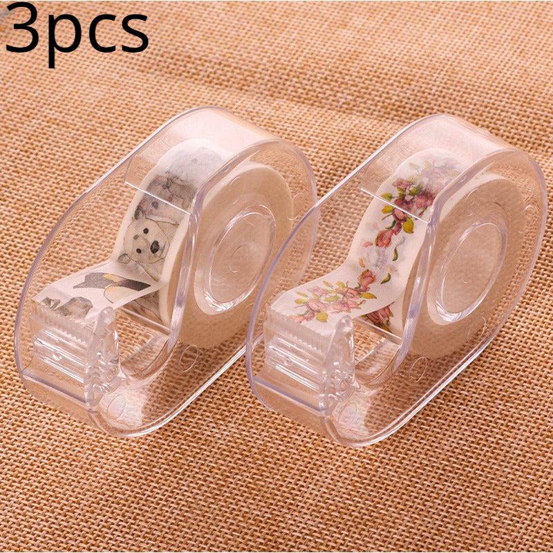 3pcs Mini Transparent Tape Dispenser