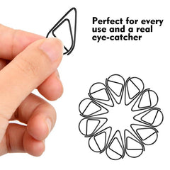 50pcs Water Drop Shape Paper Clips 1.6x2
