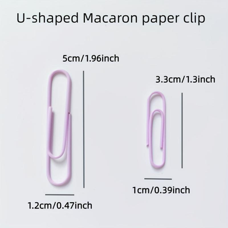 12pcs Macaron Mixed Paper Clip U Shape 50mm 33mm