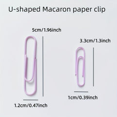 12pcs Macaron Mixed Paper Clip U Shape 50mm 33mm