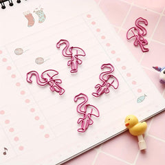 5pcs Flamingo Paper Clips Bookmarks School Wedding Decoration