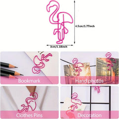 5pcs Flamingo Paper Clips Bookmarks School Wedding Decoration