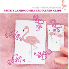 5pcs Flamingo Paper Clips Bookmarks School Wedding Decoration