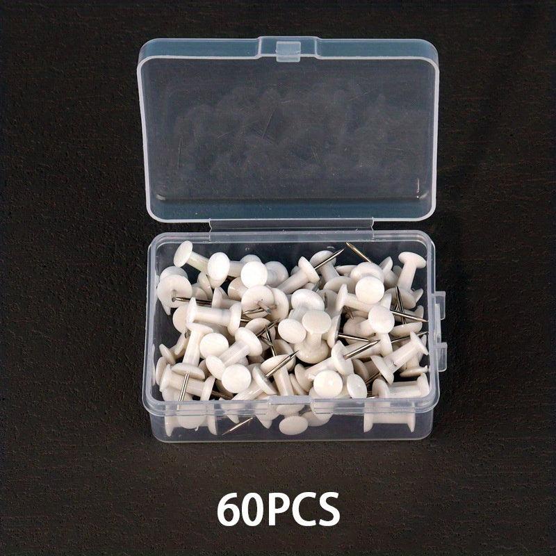 60pcs Push Pins Tacks Clear Colorful Thumb Tacks Steel Point With Organizer Box
