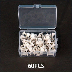 60pcs Push Pins Tacks Clear Colorful Thumb Tacks Steel Point With Organizer Box