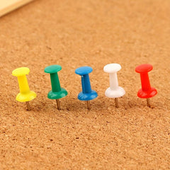 60pcs Push Pins Tacks Clear Colorful Thumb Tacks Steel Point With Organizer Box