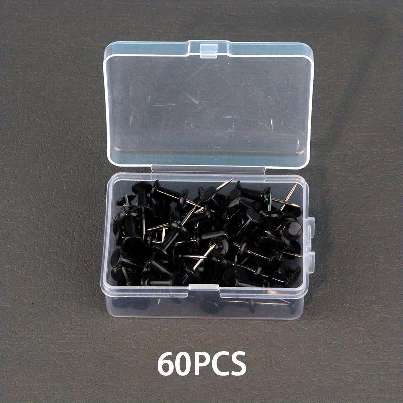 60pcs Push Pins Tacks Clear Colorful Thumb Tacks Steel Point With Organizer Box