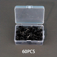 60pcs Push Pins Tacks Clear Colorful Thumb Tacks Steel Point With Organizer Box