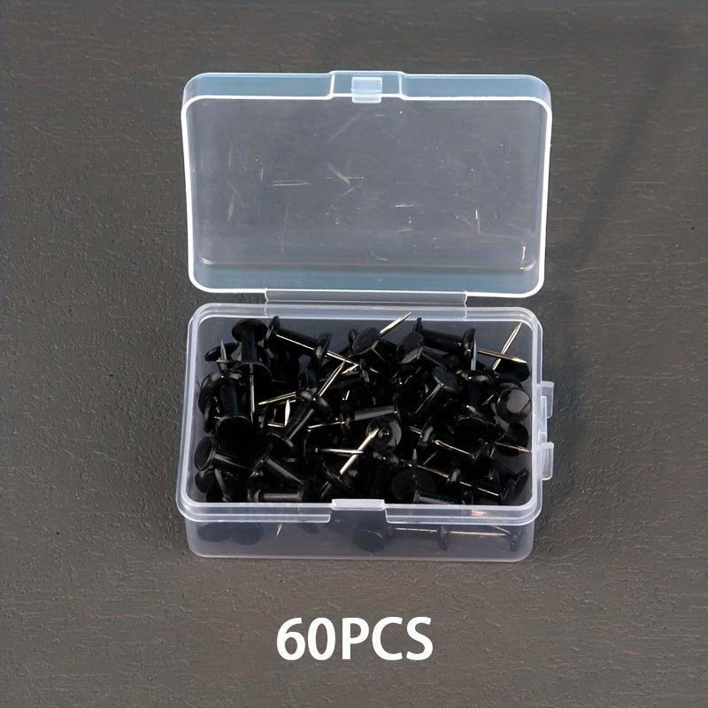 60pcs Push Pins Tacks Clear Colorful Thumb Tacks Steel Point With Organizer Box