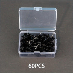 60pcs Push Pins Tacks Clear Colorful Thumb Tacks Steel Point With Organizer Box