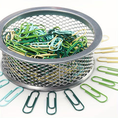 80 Colorful Iridescent Paper Clips for Desk Sparkle