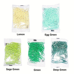 80 Colorful Iridescent Paper Clips for Desk Sparkle