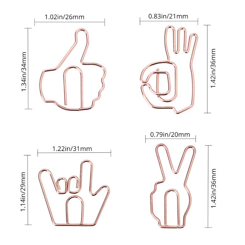 10pcs Gesture Pin Office Supplies Funny Paper Clip