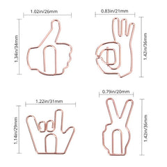 10pcs Gesture Pin Office Supplies Funny Paper Clip