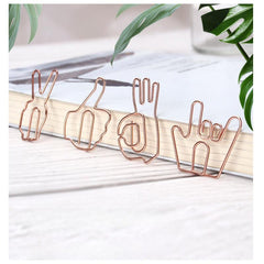 10pcs Gesture Pin Office Supplies Funny Paper Clip