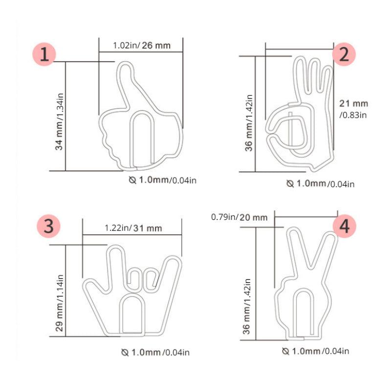 10pcs Gesture Pin Office Supplies Funny Paper Clip