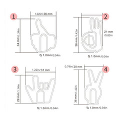 10pcs Gesture Pin Office Supplies Funny Paper Clip