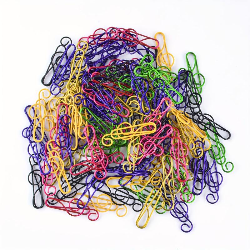100pcs Mixed Music Note Clips Metal coated Plastic Material