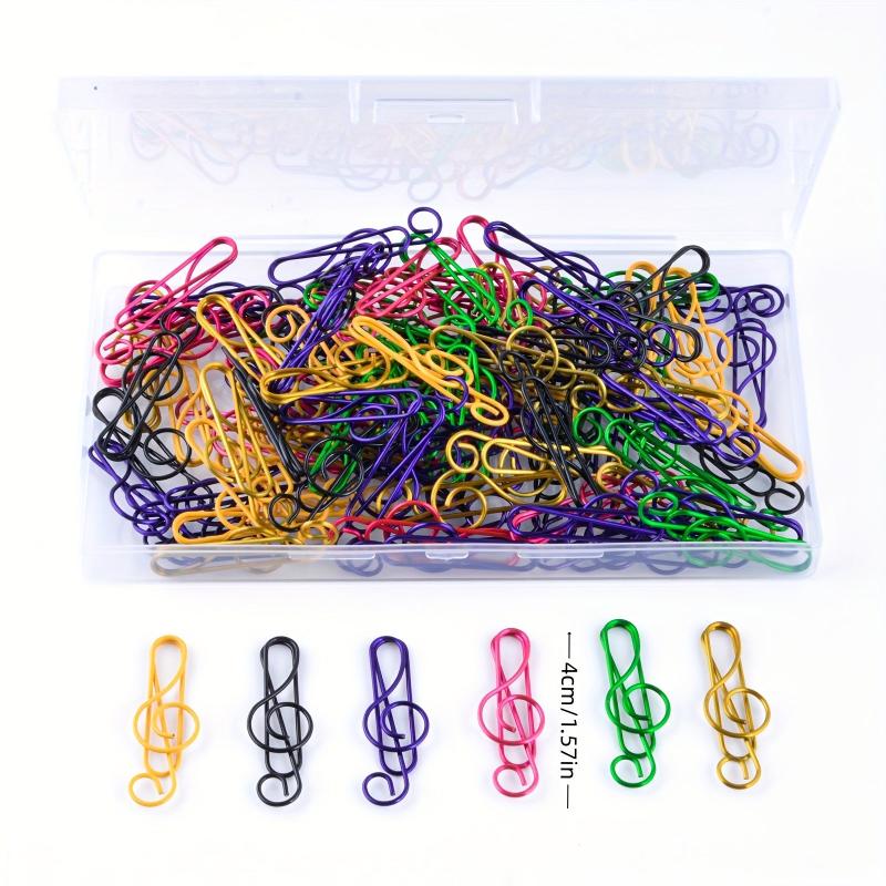 100pcs Mixed Music Note Clips Metal coated Plastic Material