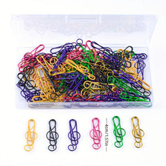 100pcs Mixed Music Note Clips Metal coated Plastic Material