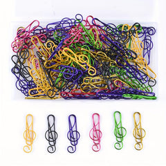 100pcs Mixed Music Note Clips Metal coated Plastic Material