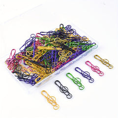 100pcs Mixed Music Note Clips Metal coated Plastic Material