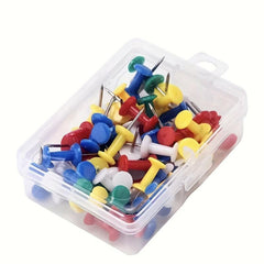 60pcs Colorful Push Pins with Storage Box