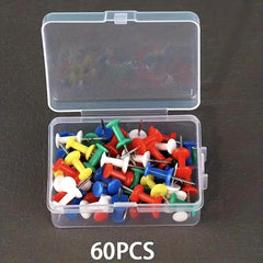 60pcs Colorful Push Pins with Storage Box