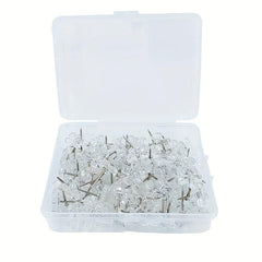 100 Pcs Transparent Flower Shaped Deco Nails Pushpin