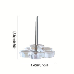 100 Pcs Transparent Flower Shaped Deco Nails Pushpin