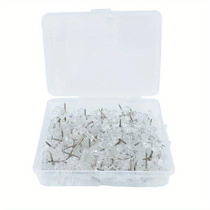 100 Pcs Transparent Flower Shaped Deco Nails Pushpin
