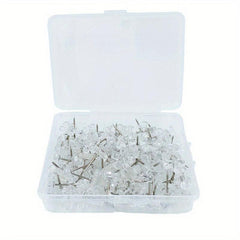 100 Pcs Transparent Flower Shaped Deco Nails Pushpin