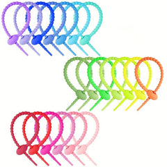 5pcs Gradient Silicone Cable Tie Keychain Data Cable Winder Random