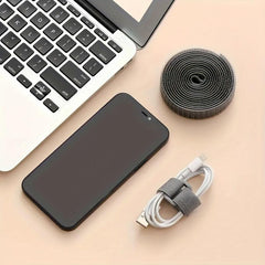 2PCS Adjustable Data Cable Management Strap with Magic Sticker