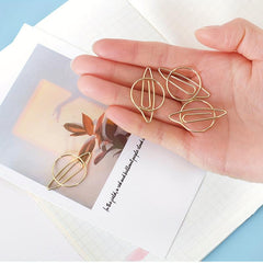 10pcs Planet Shaped Golden Paperclips Desk Organizer