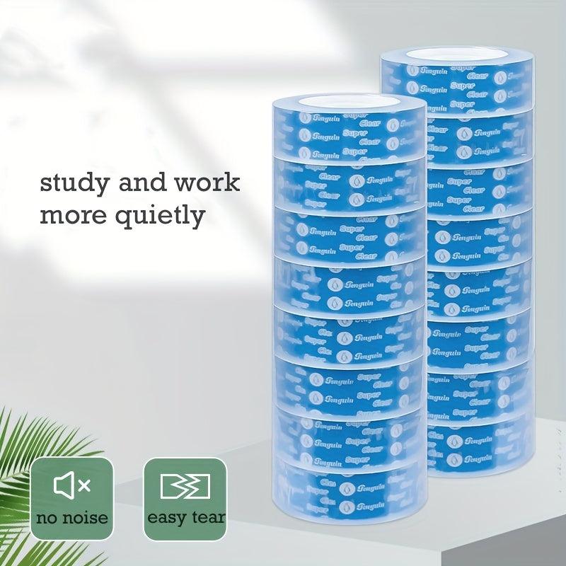 4pcs Transparent Easy Tear Tape Silent Hand Tear Low Noise Tape
