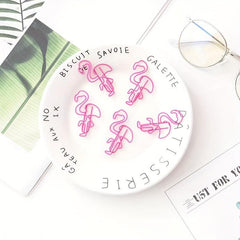 10pcs Flamingo Shaped Paper Clips Office Stationery