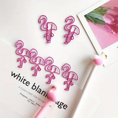 10pcs Flamingo Shaped Paper Clips Office Stationery