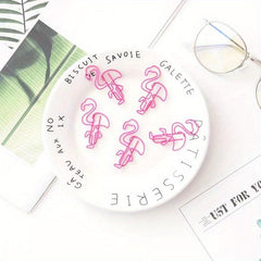 10pcs Flamingo Shaped Paper Clips Office Stationery