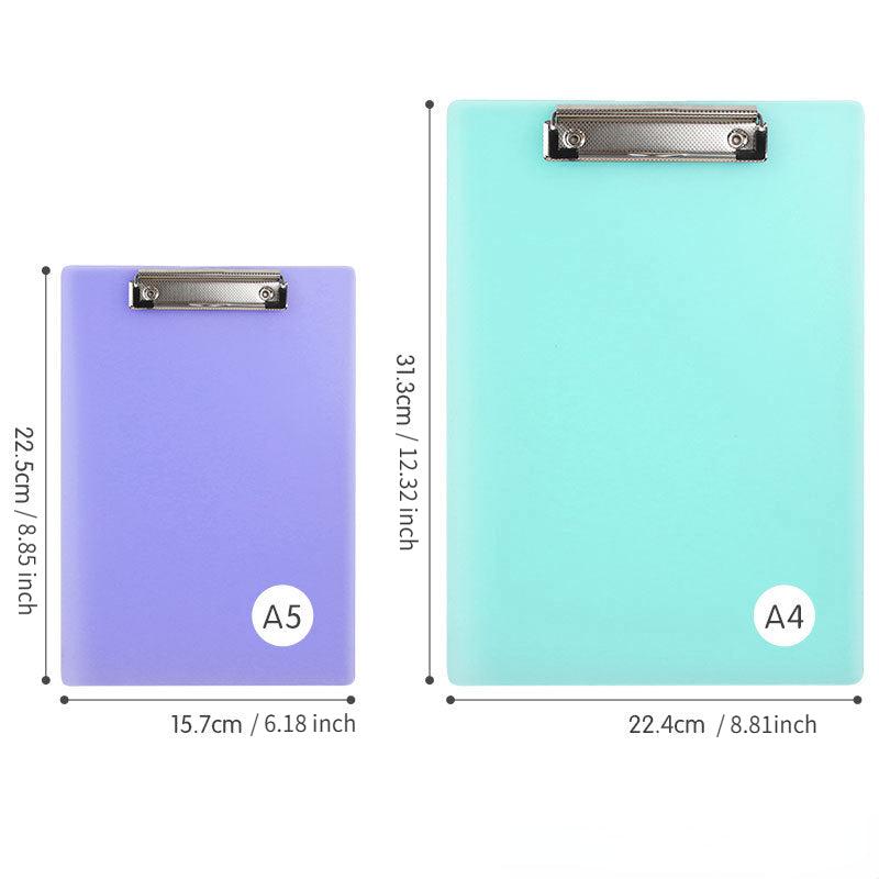 2pcs A4 Binder Paper Clip Backing Plate Transparent Plastic