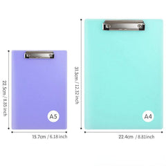 2pcs A4 Binder Paper Clip Backing Plate Transparent Plastic