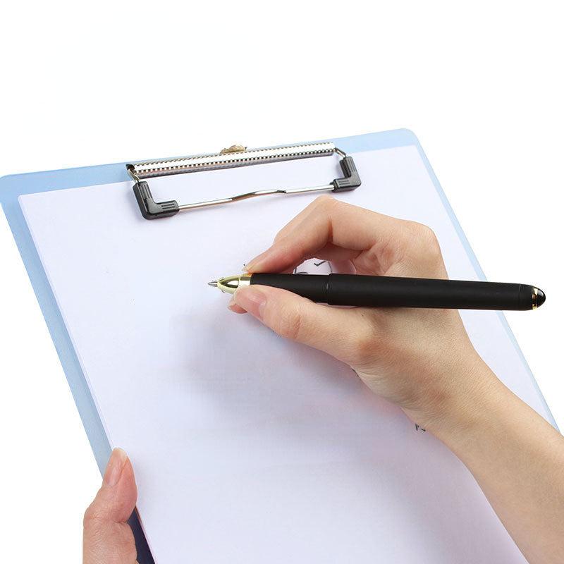 2pcs A4 Binder Paper Clip Backing Plate Transparent Plastic