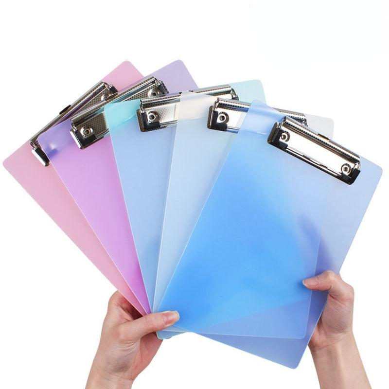 2pcs A4 Binder Paper Clip Backing Plate Transparent Plastic