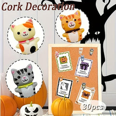 30 Long Tailed Cat Push Pins - Cute Thumbtacks for Bulletin Boards
