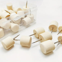 80-Piece Wooden Push Pins Set for Cork Boards Maps Calendars