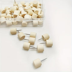 80-Piece Wooden Push Pins Set for Cork Boards Maps Calendars