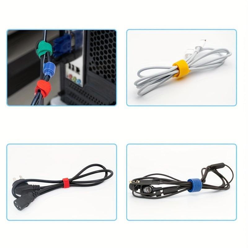 5pcs T-shaped Magic Tape Convenient Binding Self-adhesive Tie