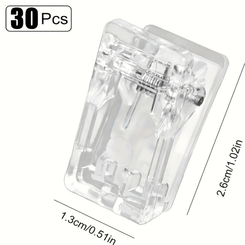 30pcs Mini Clear Decorating Hook Clips for Christmas Outdoor Camping Home Decor